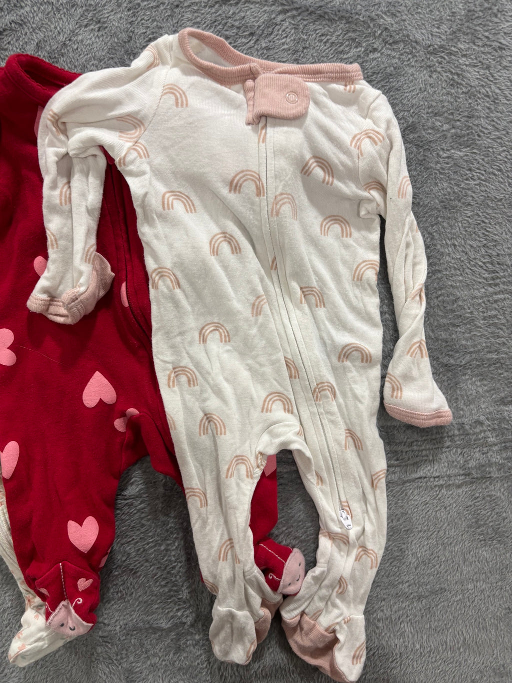 Newborn Baby Girl Clothes Lot 10 Pieces Zip Sleepers & Bodysuits Floral Pastel
