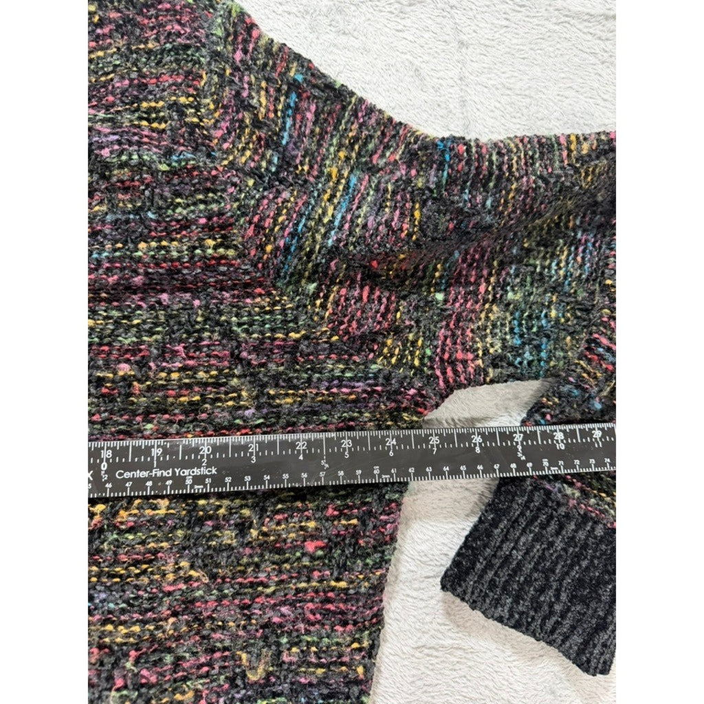 Jillian Nicole Woman Sweater 1X Multicolor Chunky Knit V Neck Cozy Plus