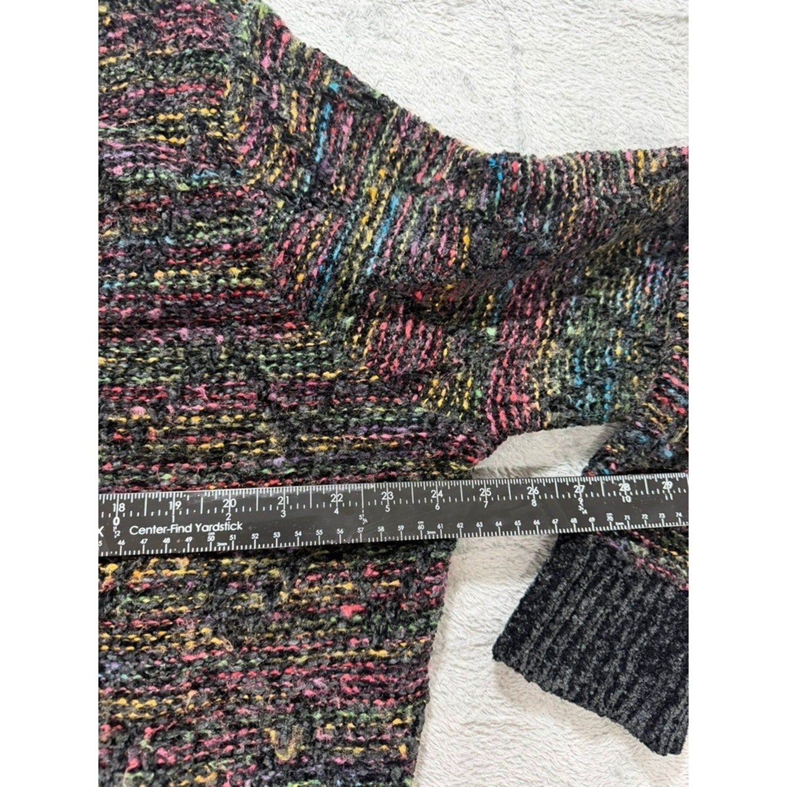 Jillian Nicole Woman Sweater 1X Multicolor Chunky Knit V Neck Cozy Plus