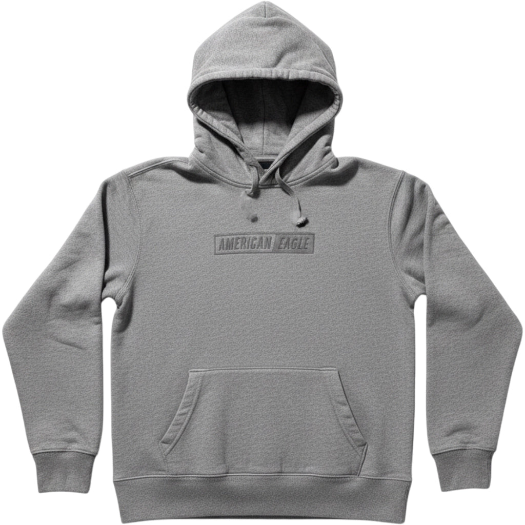 American Eagle S Gray Hoodie Womens Casual Athleisure Sweatshirt Logo Pullover