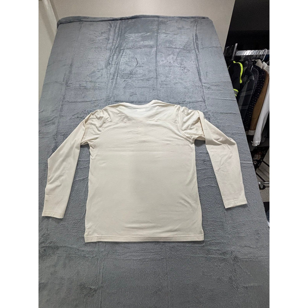Columbia M Cream Henley Long Sleeve Shirt Womens Casual Cozy