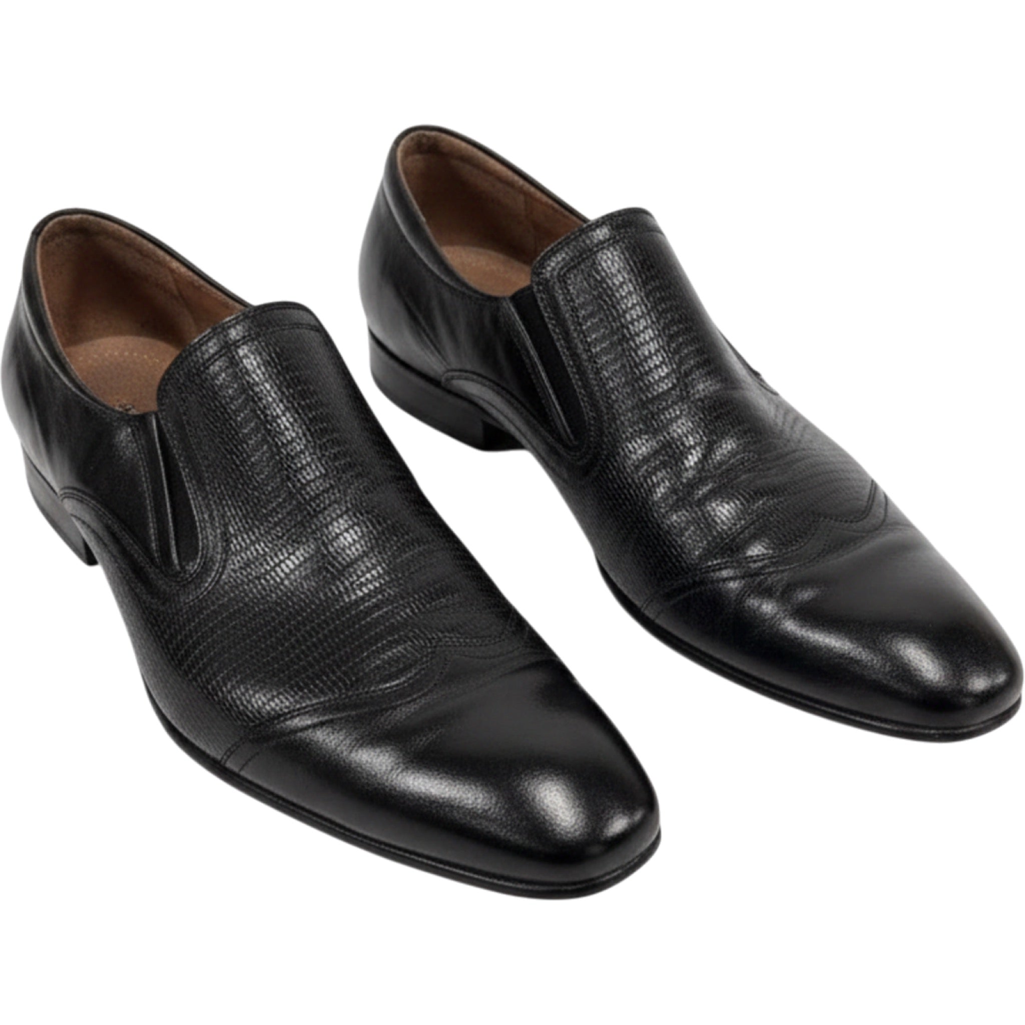 Fratelli Select 10 Black Leather Mens Slip On Loafers Casual Vintage Shoes