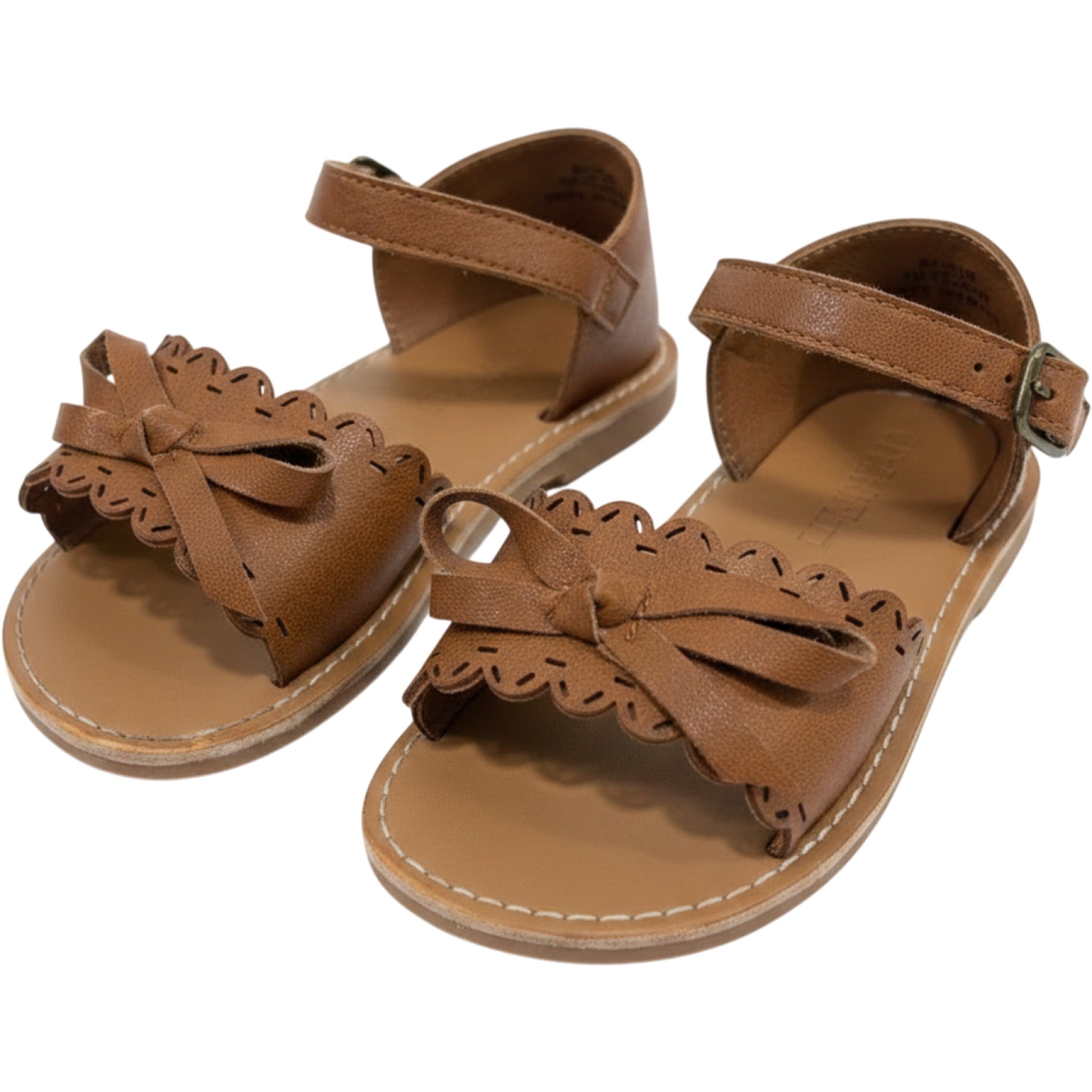 Felix & Flora 7 Brown Sandals Womens Toddler Girls Boho Vintage Scalloped Bow