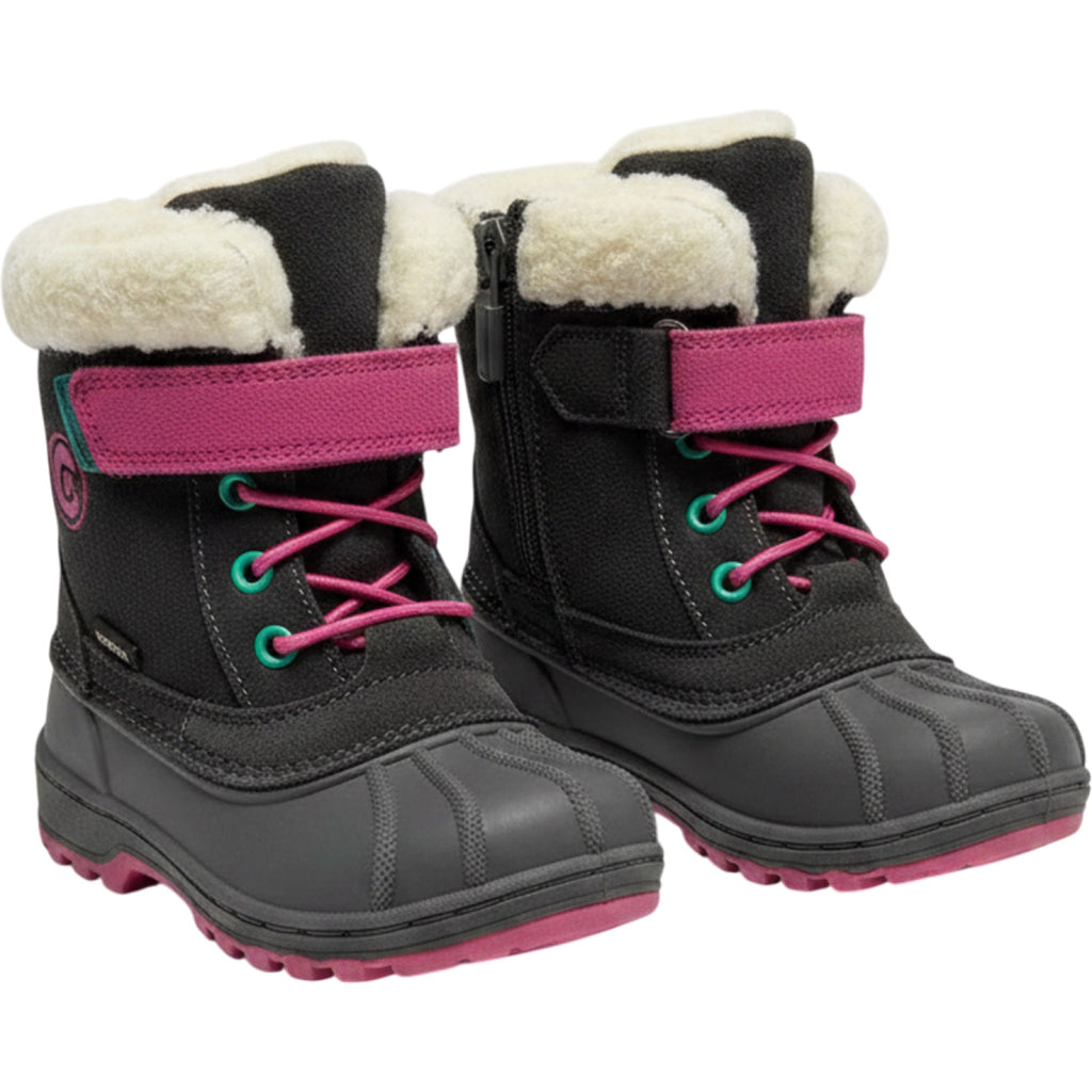 Cat & Jack 6 Black Pink Girls Winter Snow Boots Faux Fur Casual Cozy