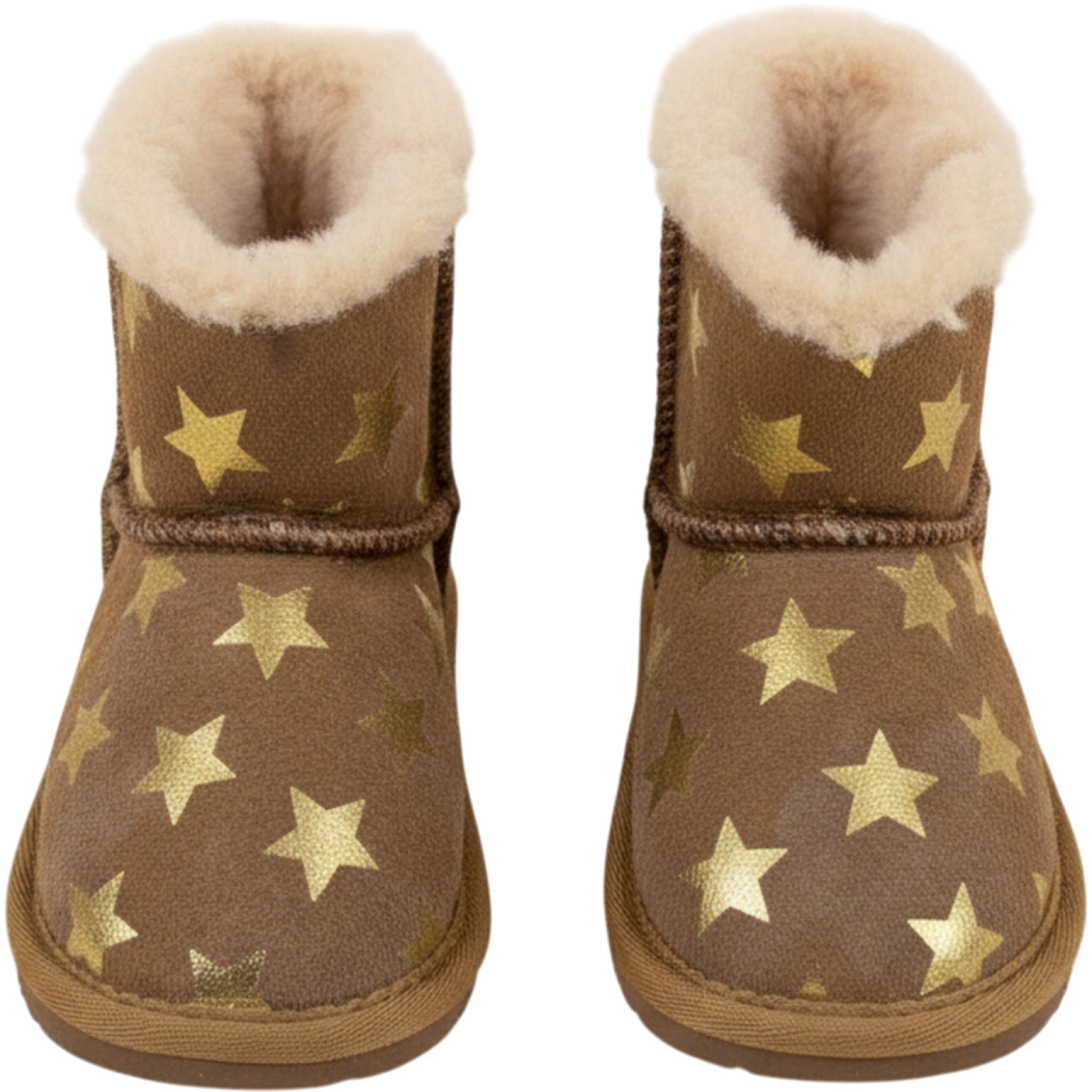EMU Australia 18-24 mths Chestnut Gold Starry Night Toddler Boots Cozy Casual