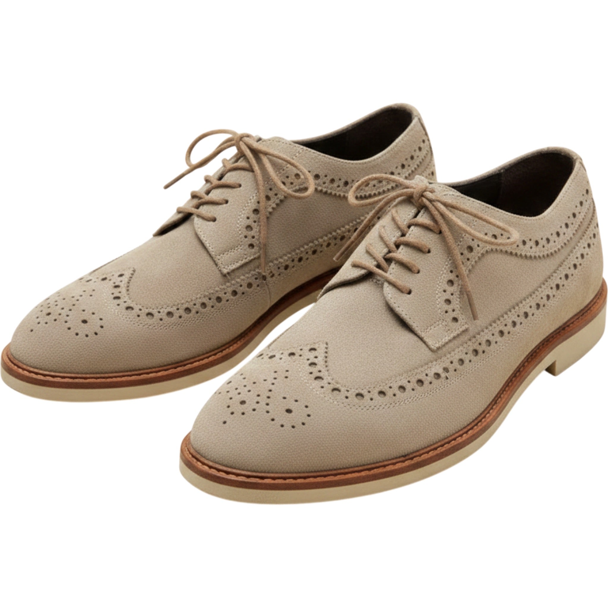 Gordon Rush 10 Taupe Suede Sampson Wingtip Brogue Mens Shoes Casual Classic