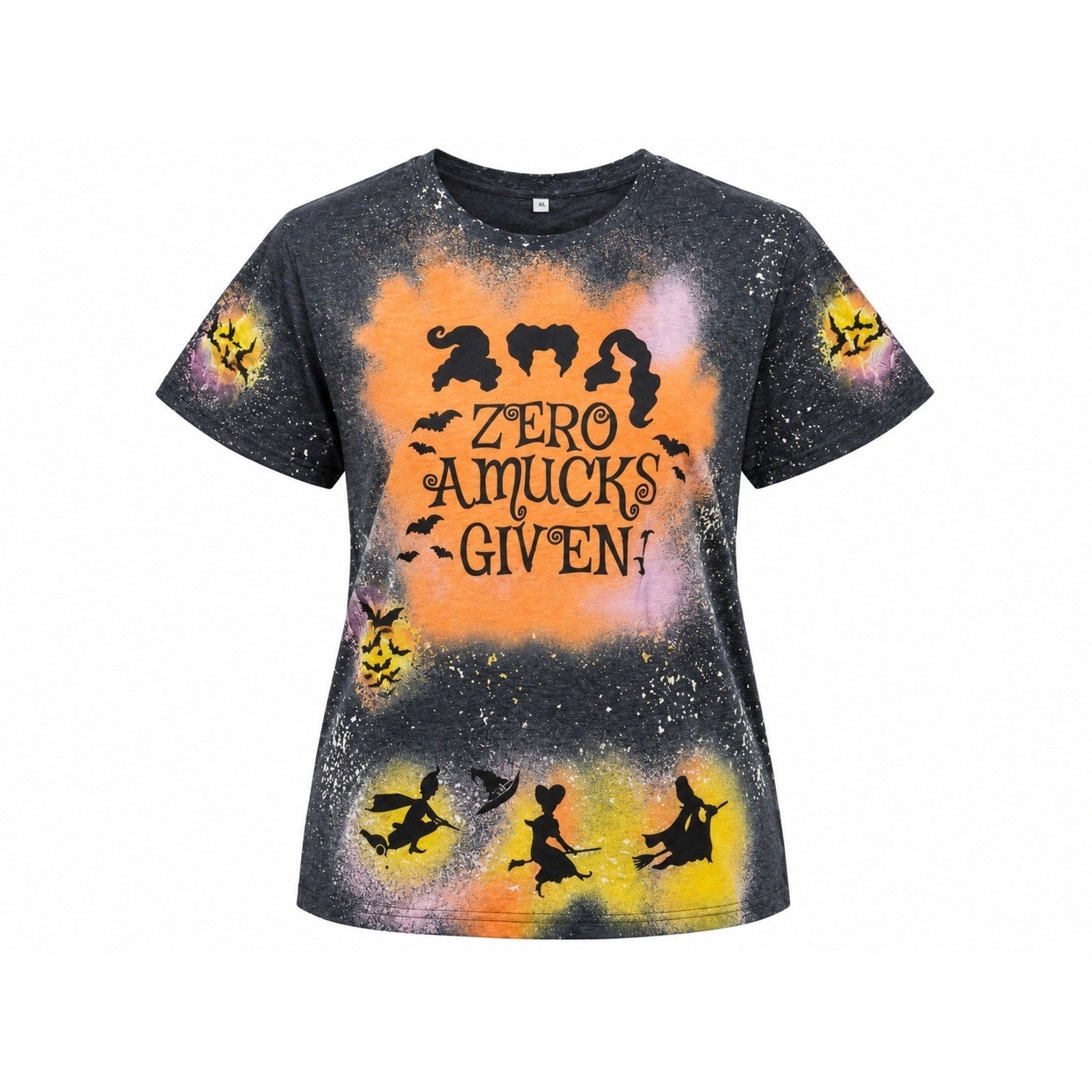Zero Amucks Given Hocus Pocus Halloween Graphic Tee Charcoal Gray XL Spooky Goth