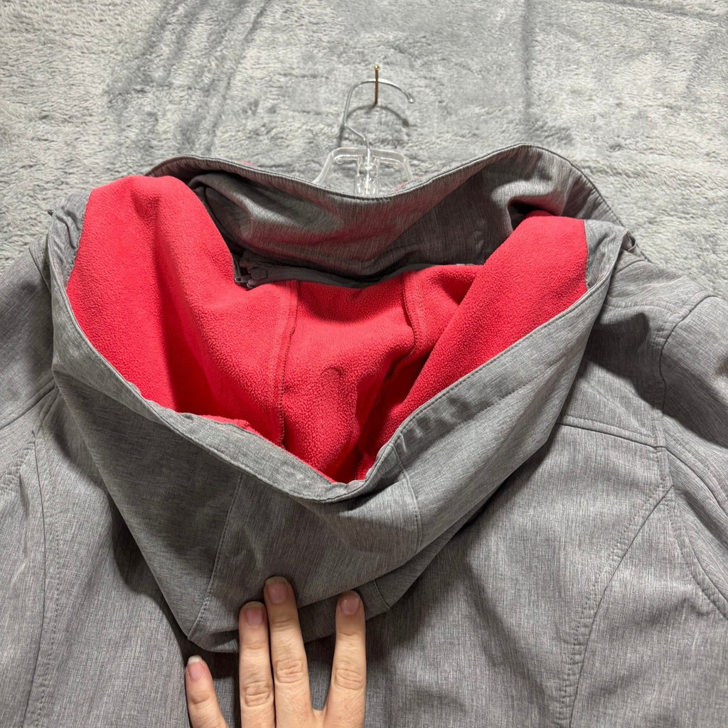 C&A Rodeo Womens M Gray Softshell Hooded Jacket Fleece Lined Zip Athleisure Coat