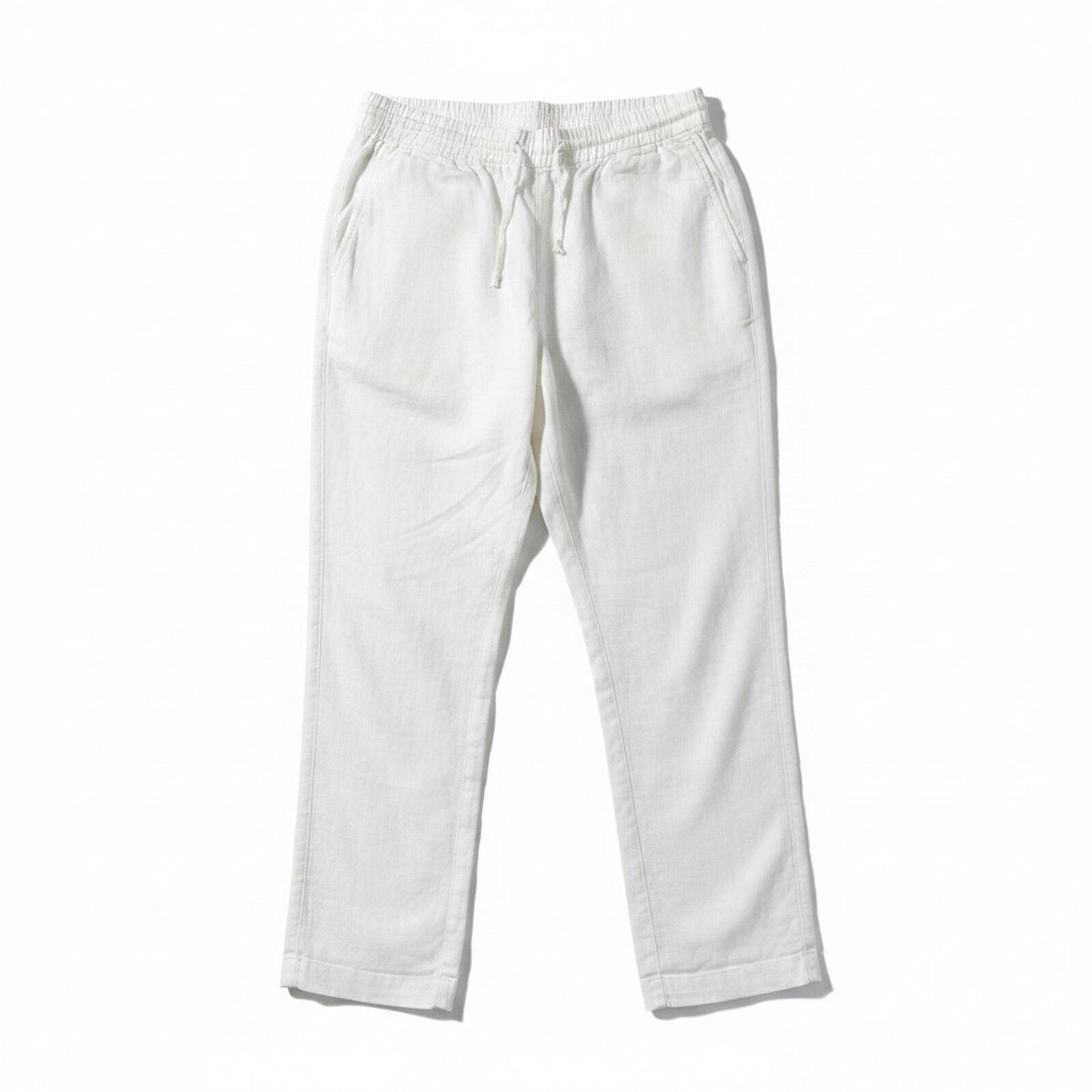 Old Navy L Tall Womens White Linen Blend Pants Casual Coastal Boho