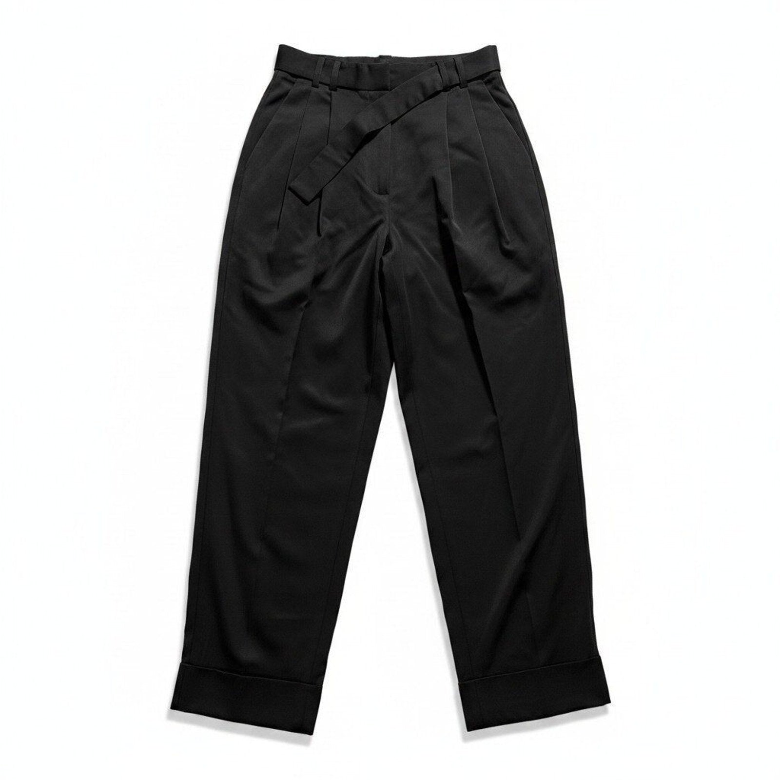 Elizabeth and James 2 Black Womens Pleated Tapered Pants Casual Preppy Trousers