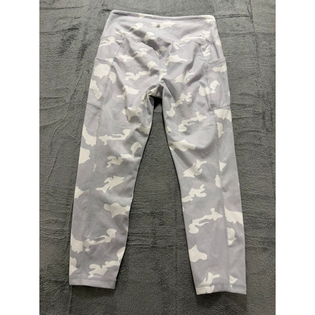 Yogalicious Lux Grey Camo High Waist Leggings XL Pockets Buttery Soft Gym