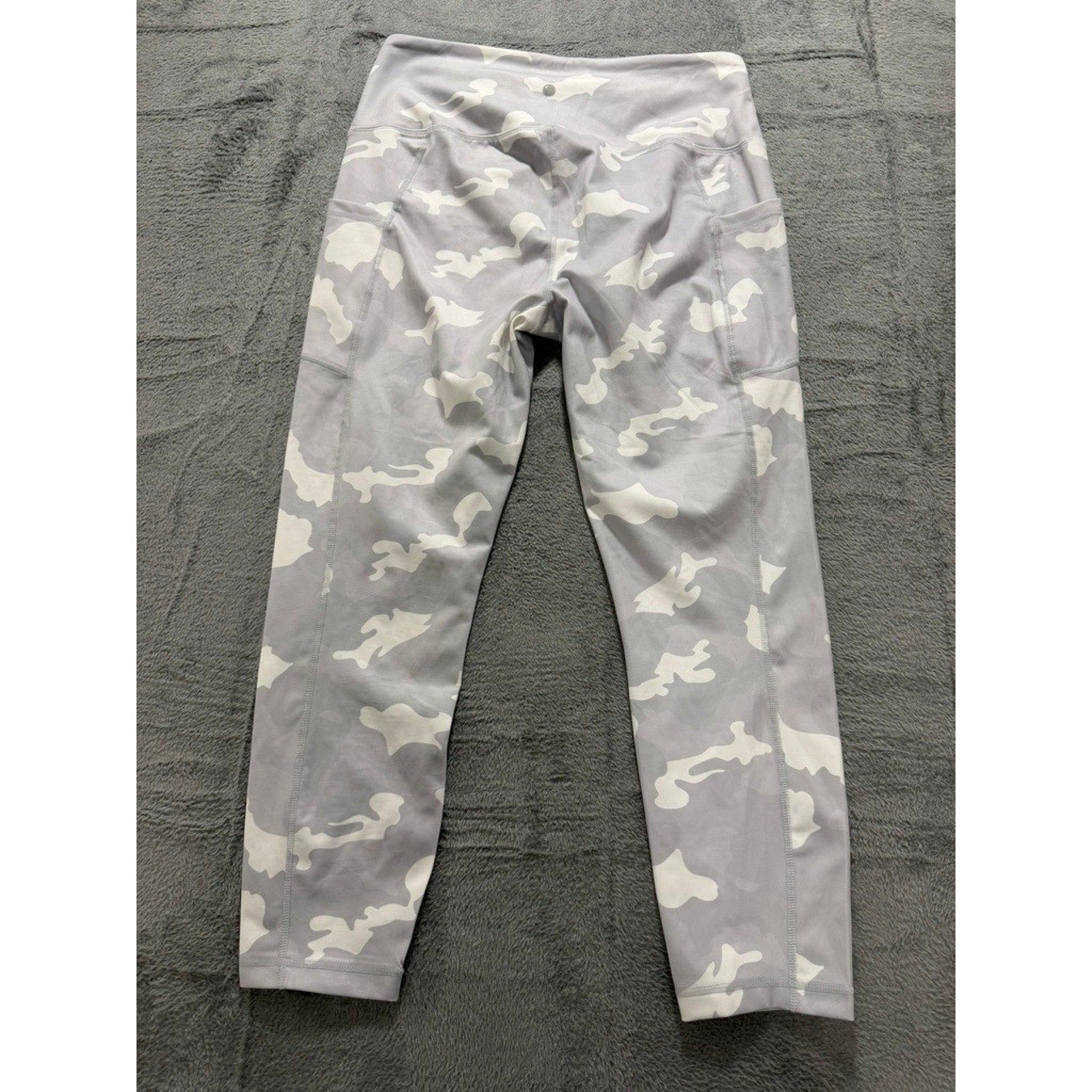 Yogalicious Lux Grey Camo High Waist Leggings XL Pockets Buttery Soft Gym