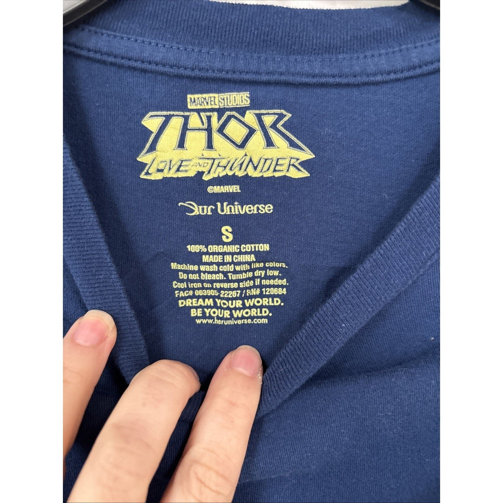Marvel Thor Love Thunder New Asgard Tours Long Sleeve Shirt Blue Yellow Campus S