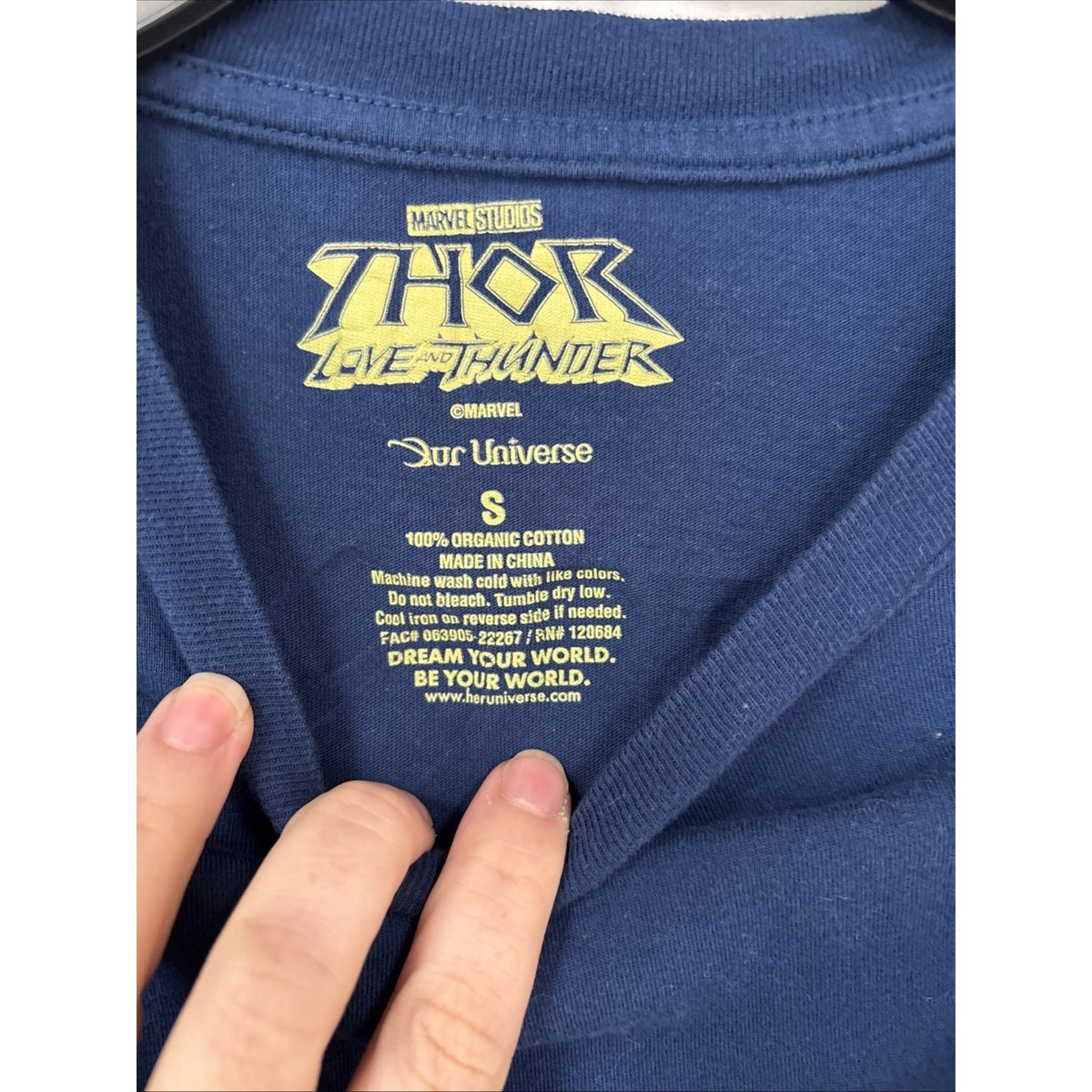 Marvel Thor Love Thunder New Asgard Tours Long Sleeve Shirt Blue Yellow Campus S