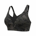 Zyia Active XXL Black Camo Mesh High Impact Sports Bra V-Neck Adjustable Strap