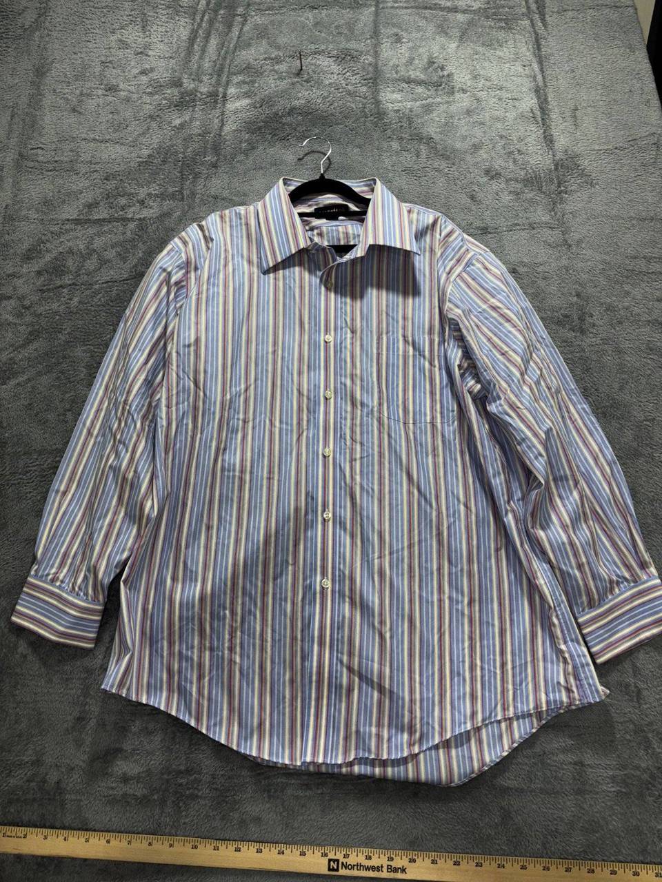 Lands' End Men's Blue Striped Shirt 17 1/2 32-33, photo 2 of 10