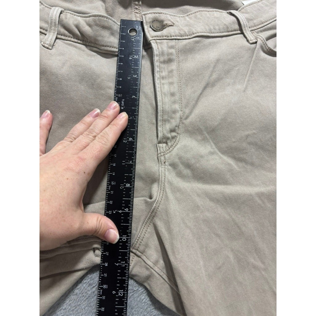 Old Navy Rockstar Mid-Rise Skinny Jeans Tan Khaki Stretch Pants Women 18 Regular