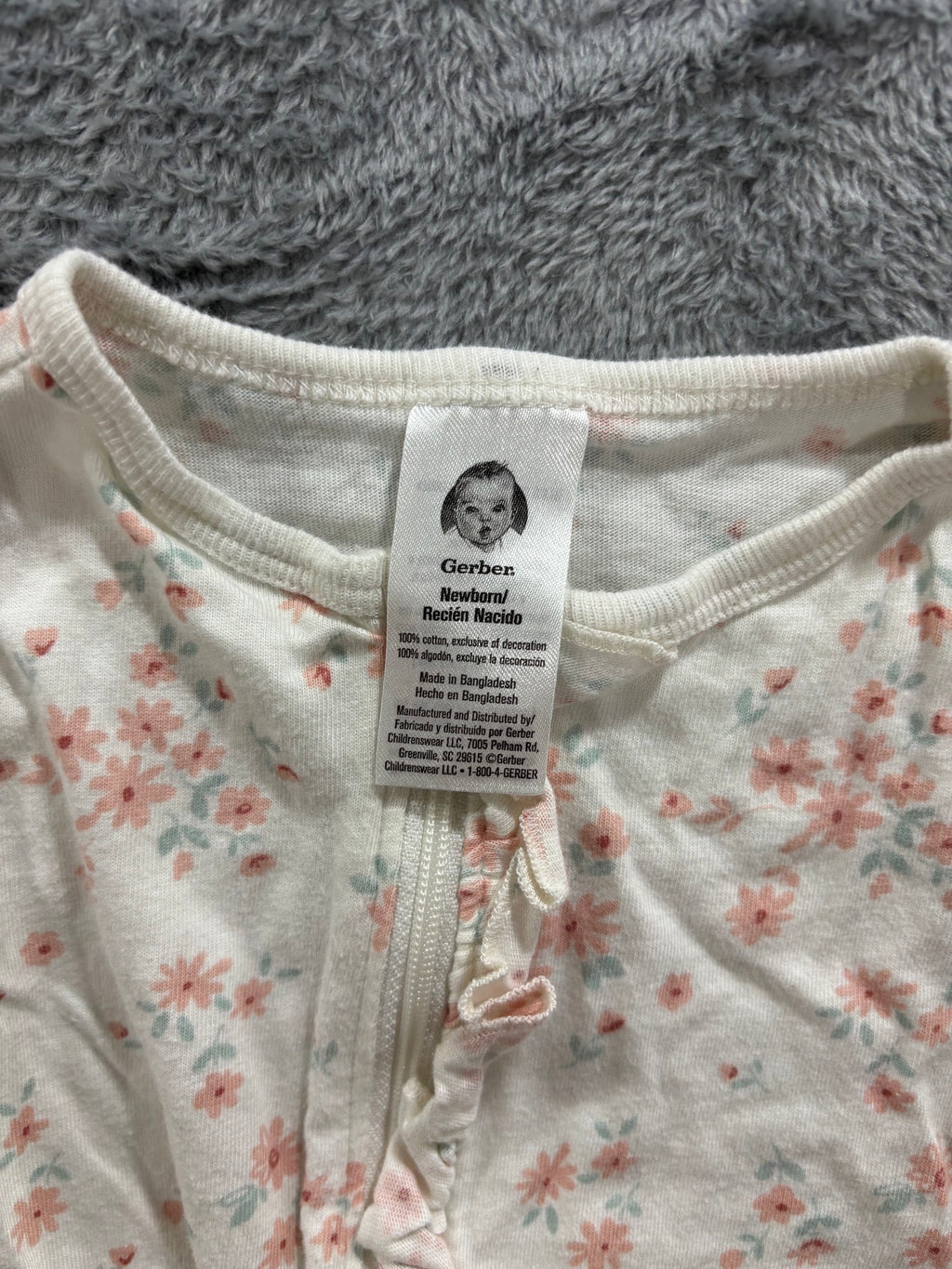 Newborn Baby Girl Clothes Lot 10 Pieces Zip Sleepers & Bodysuits Floral Pastel