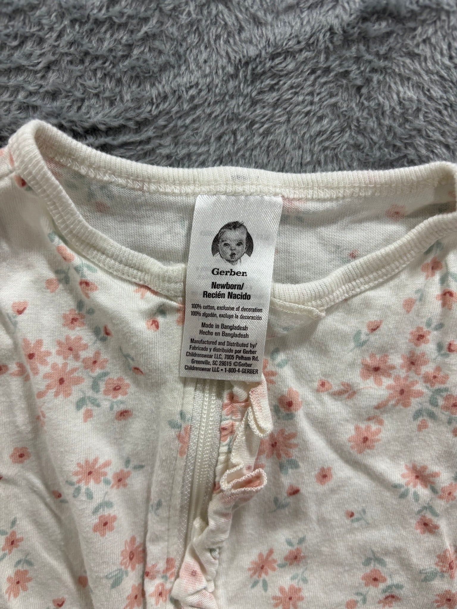 Newborn Baby Girl Clothes Lot 10 Pieces Zip Sleepers & Bodysuits Floral Pastel