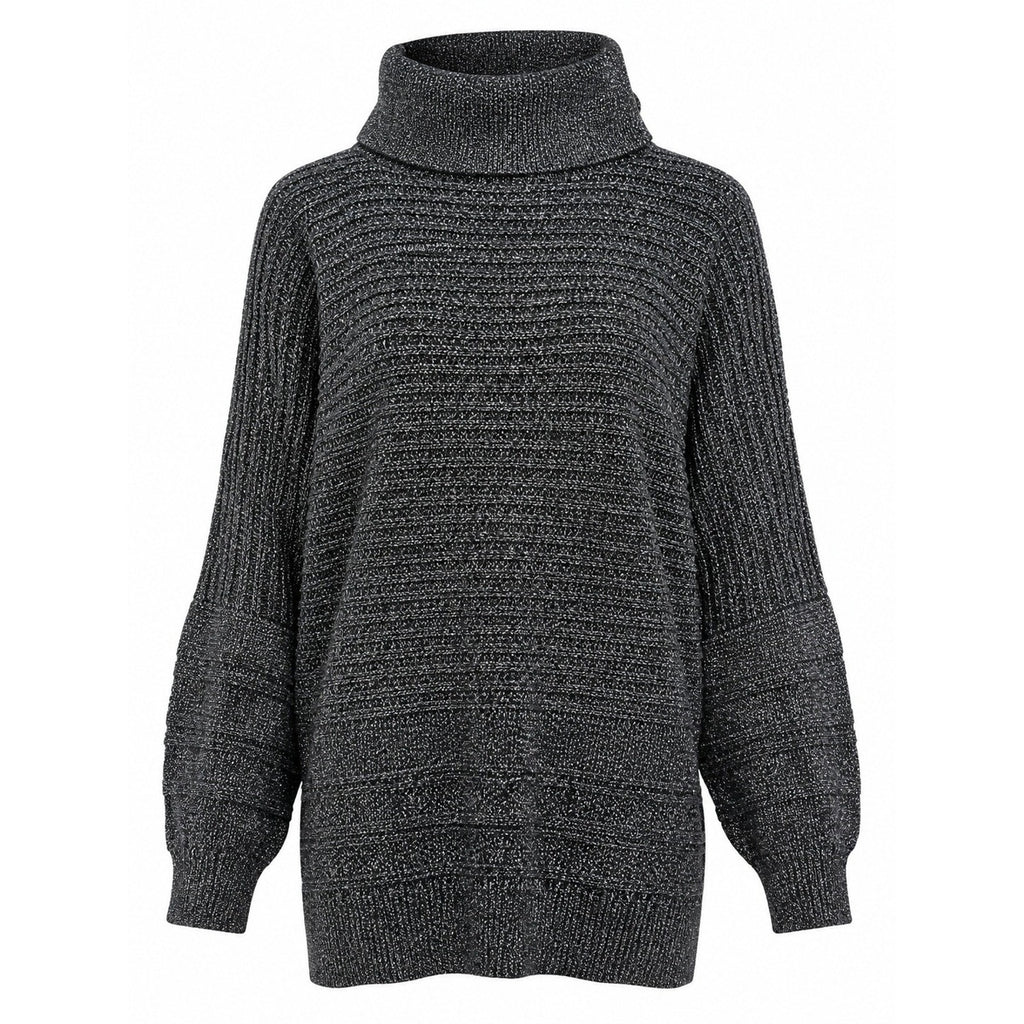 Cathy Daniels Sweater Womens M Metallic Knit Turtleneck Chunky Cozy Pullover