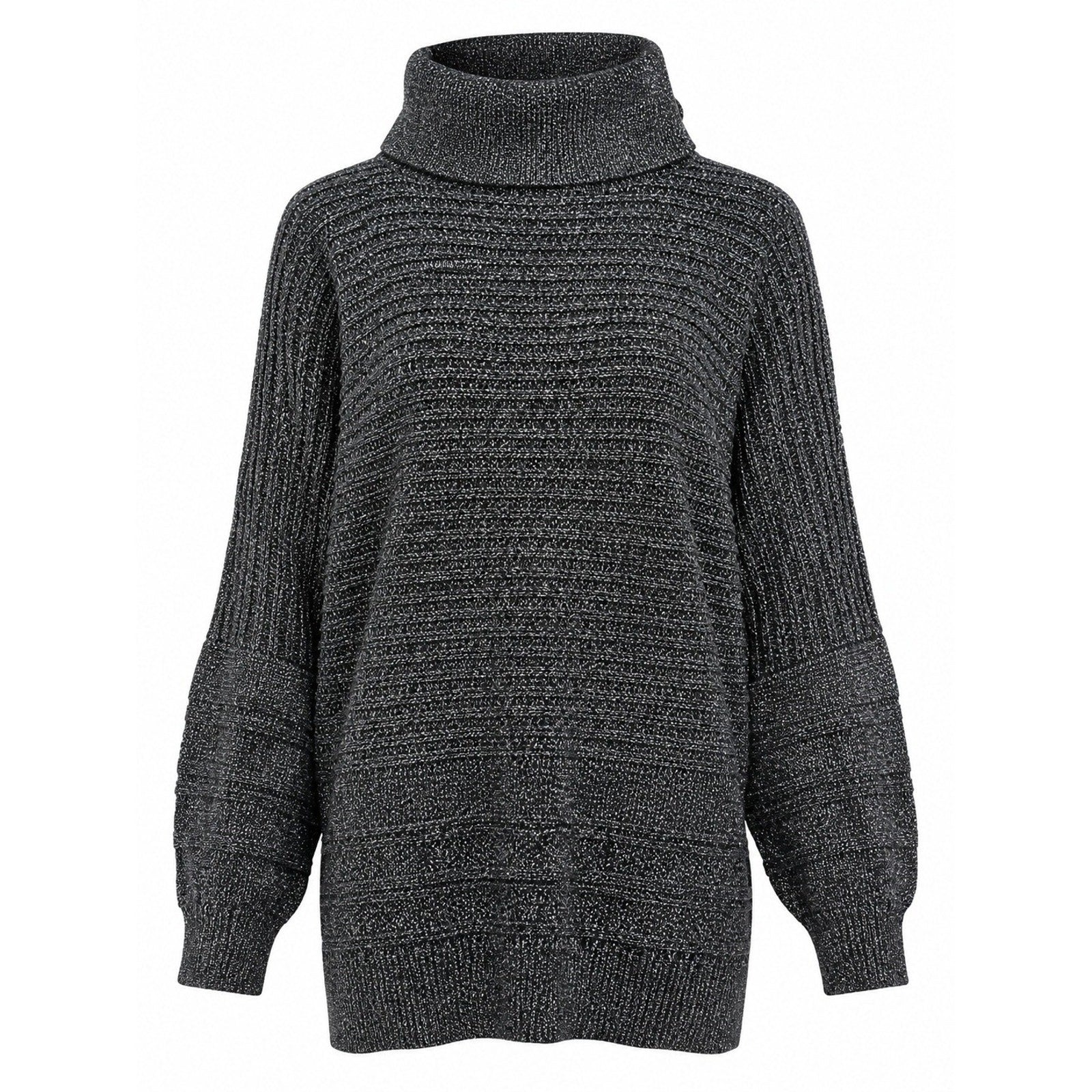 Cathy Daniels Sweater Womens M Metallic Knit Turtleneck Chunky Cozy Pullover