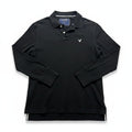 American Eagle XL Black Long Sleeve Polo Shirt Mens Vintage Fit Casual Preppy