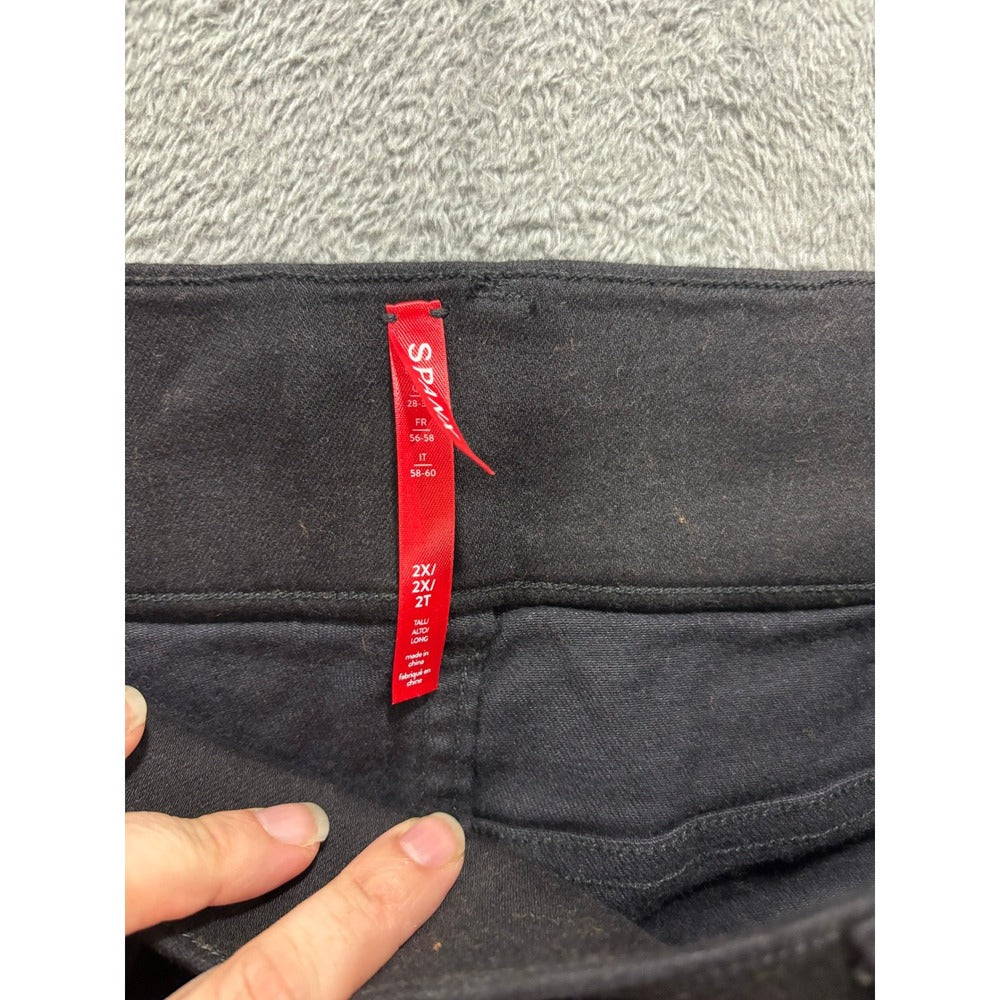 Spanx 2XT Black Womens Tall Pull On Skinny Pants Casual Professional Cozy