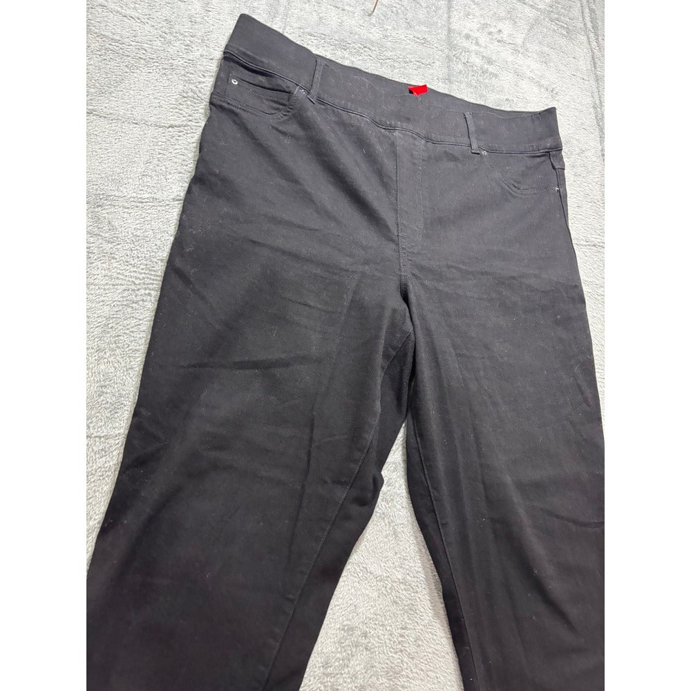 Spanx 2XT Black Womens Tall Pull On Skinny Pants Casual Professional Cozy