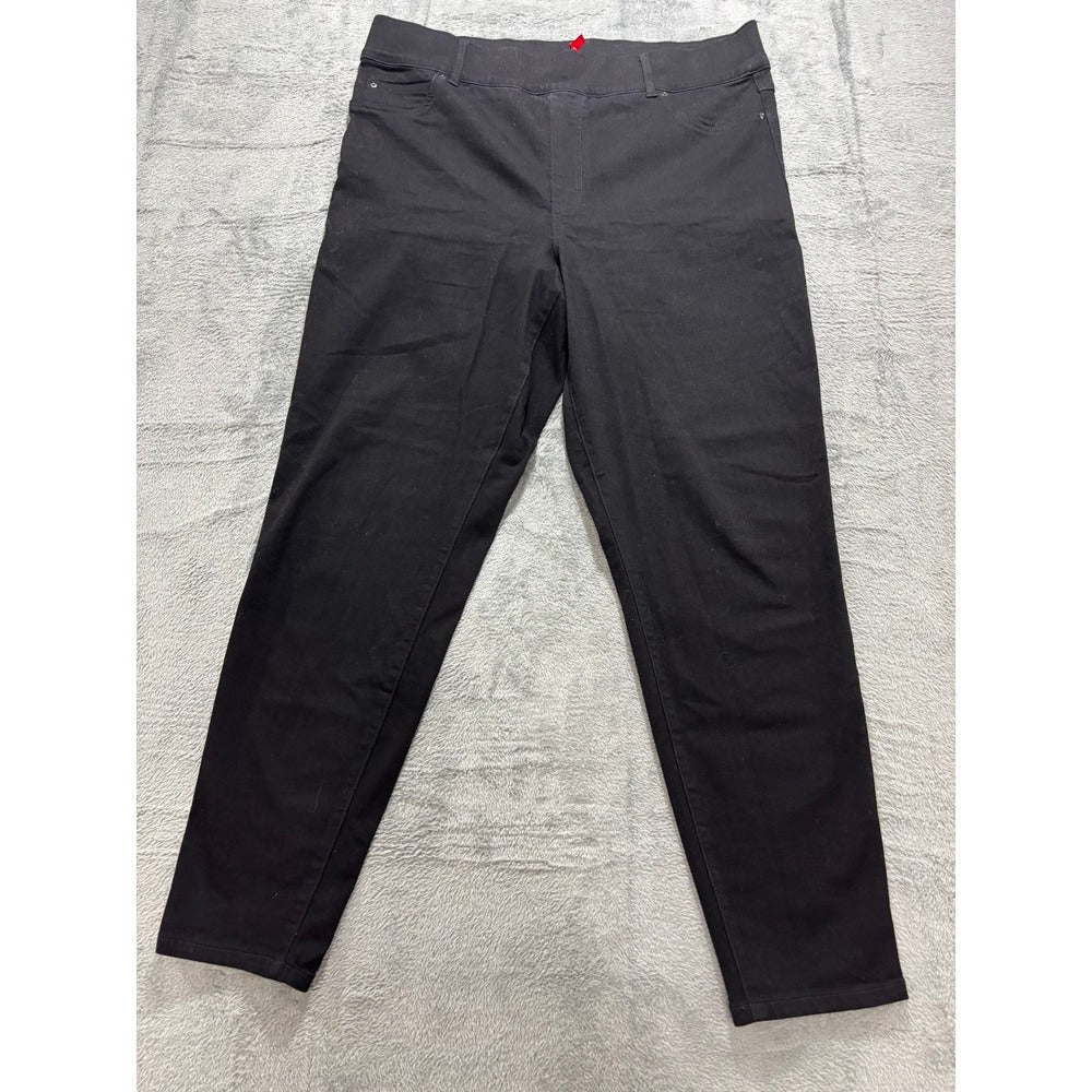 Spanx 2XT Black Womens Tall Pull On Skinny Pants Casual Professional Cozy