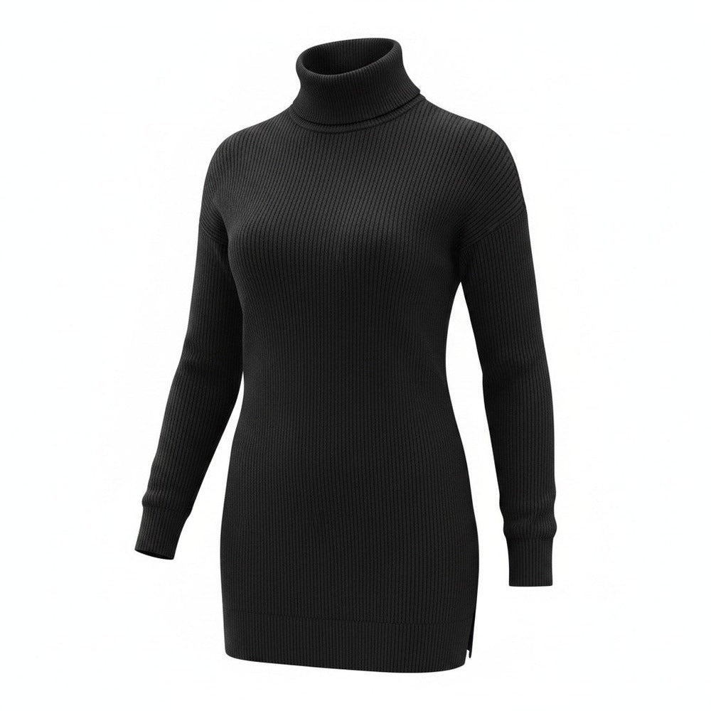 Time and Tru XXL Black Womens Turtleneck Sweater Dress Casual Cozy Boho