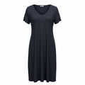 Daily Ritual Womens XXL Black Short Sleeve V-Neck T-Shirt Dress Casual Midi