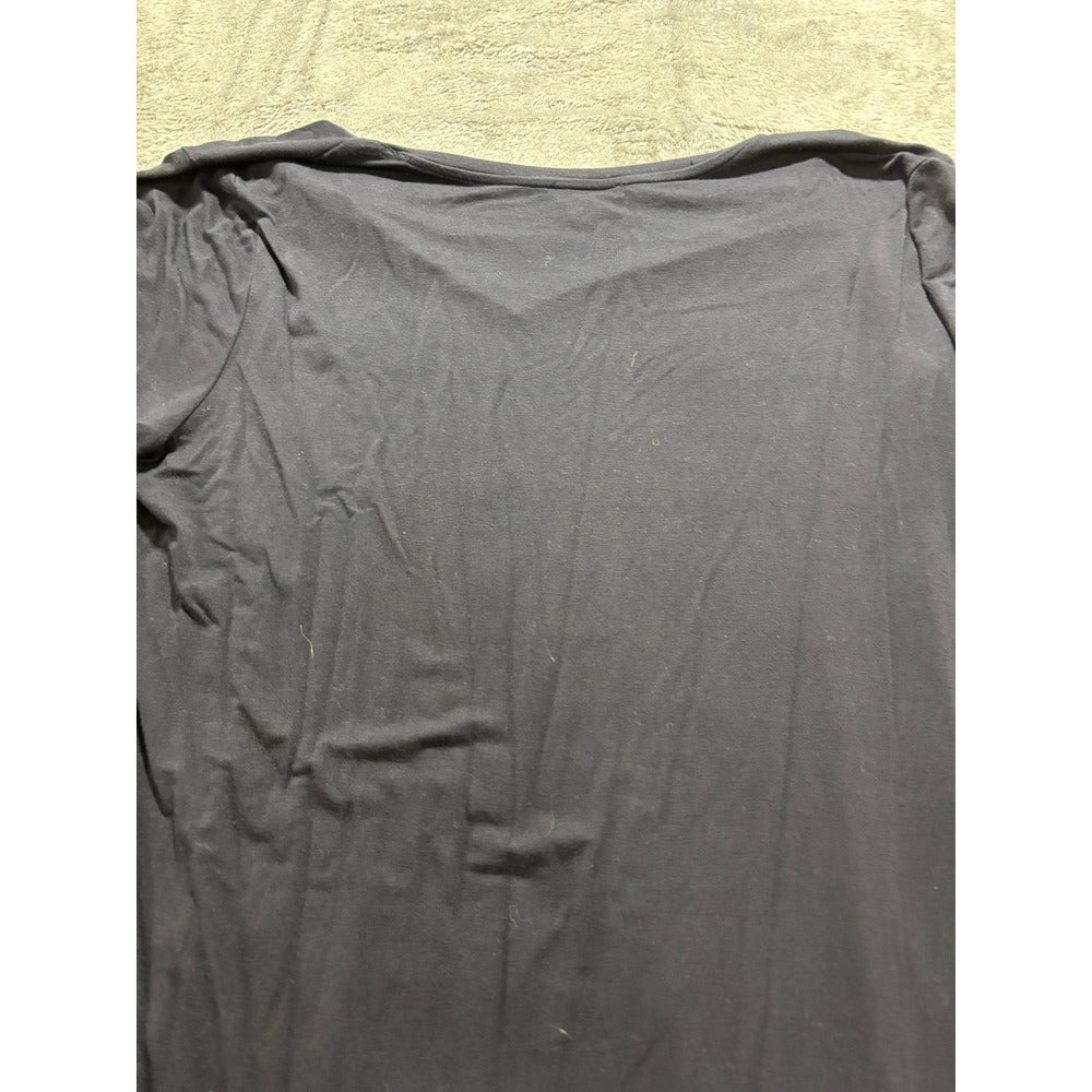 Daily Ritual Womens XXL Black Short Sleeve V-Neck T-Shirt Dress Casual Midi