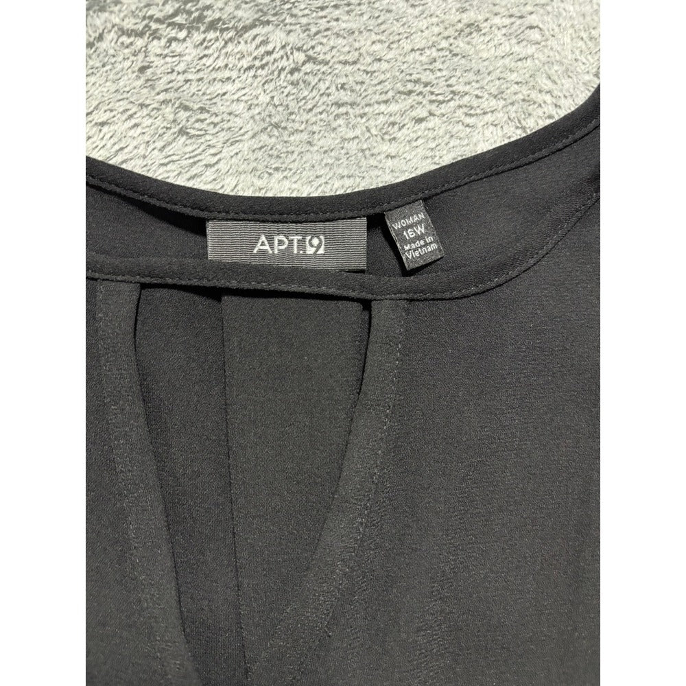 Apt. 9 Womens 16W Black Cold Shoulder Dress Casual Preppy LBD Plus Size