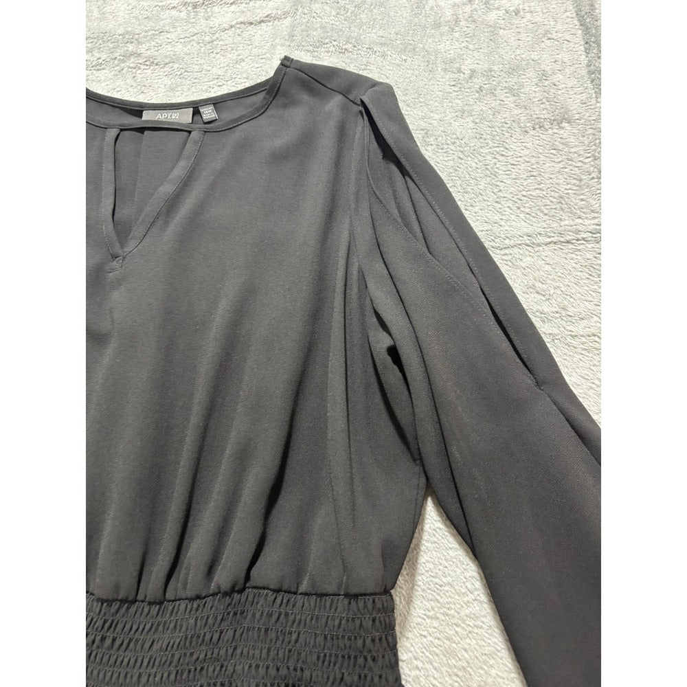 Apt. 9 Womens 16W Black Cold Shoulder Dress Casual Preppy LBD Plus Size