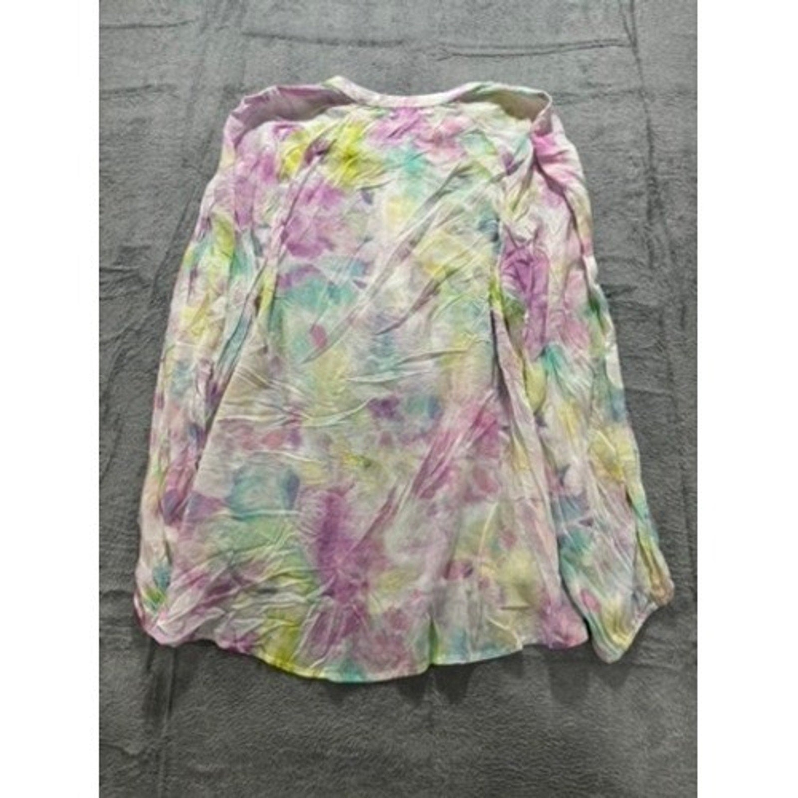 Adyson Parker Blouse Womens 1X Boho Watercolor Pastel Rayon Flowy Top