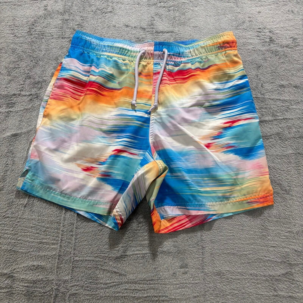 George M Multicolor Swim Trunks Mens Festival Casual Beach Shorts