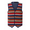 Structure Sweater Vest Mens XL Multicolor Striped Knit Button V Neck Retro