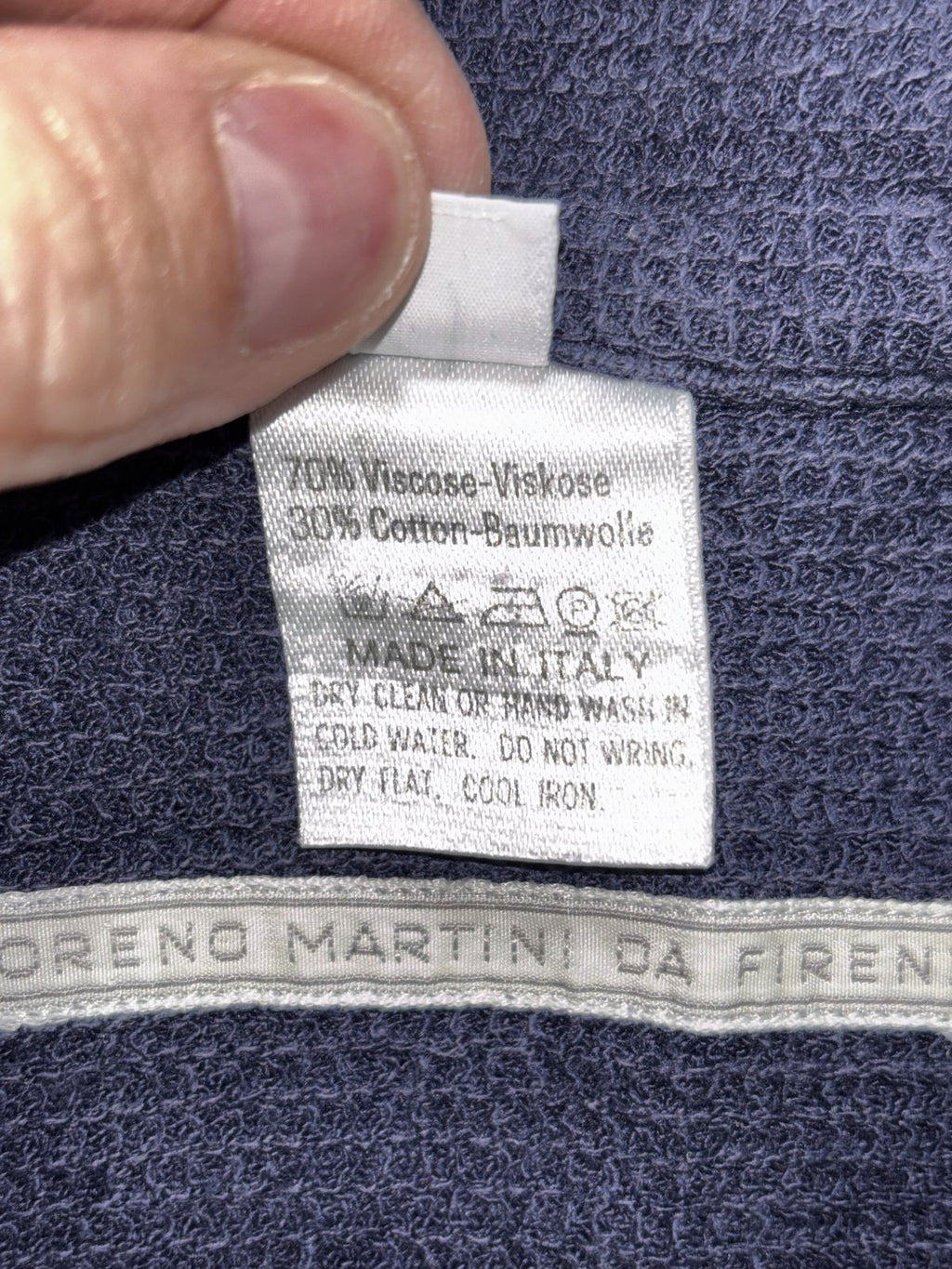 Moreno Martini da Firenze Men's Navy Waffle Shirt L, photo 7 of 9