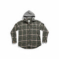 American Eagle M Green Plaid Hooded Flannel Shirt Womens Vintage Casual Cozy