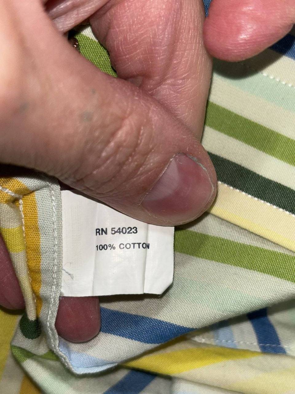 Gap Men's Yellow Blue Green Striped Shirt Size L, photo 10 of 10