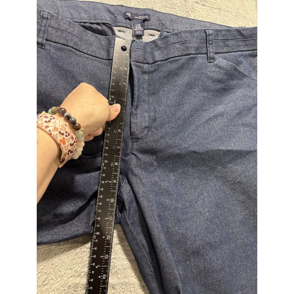 GAP 16R Blue Slim City Chino Pants Womens Casual Classic Office Stretch Cropped