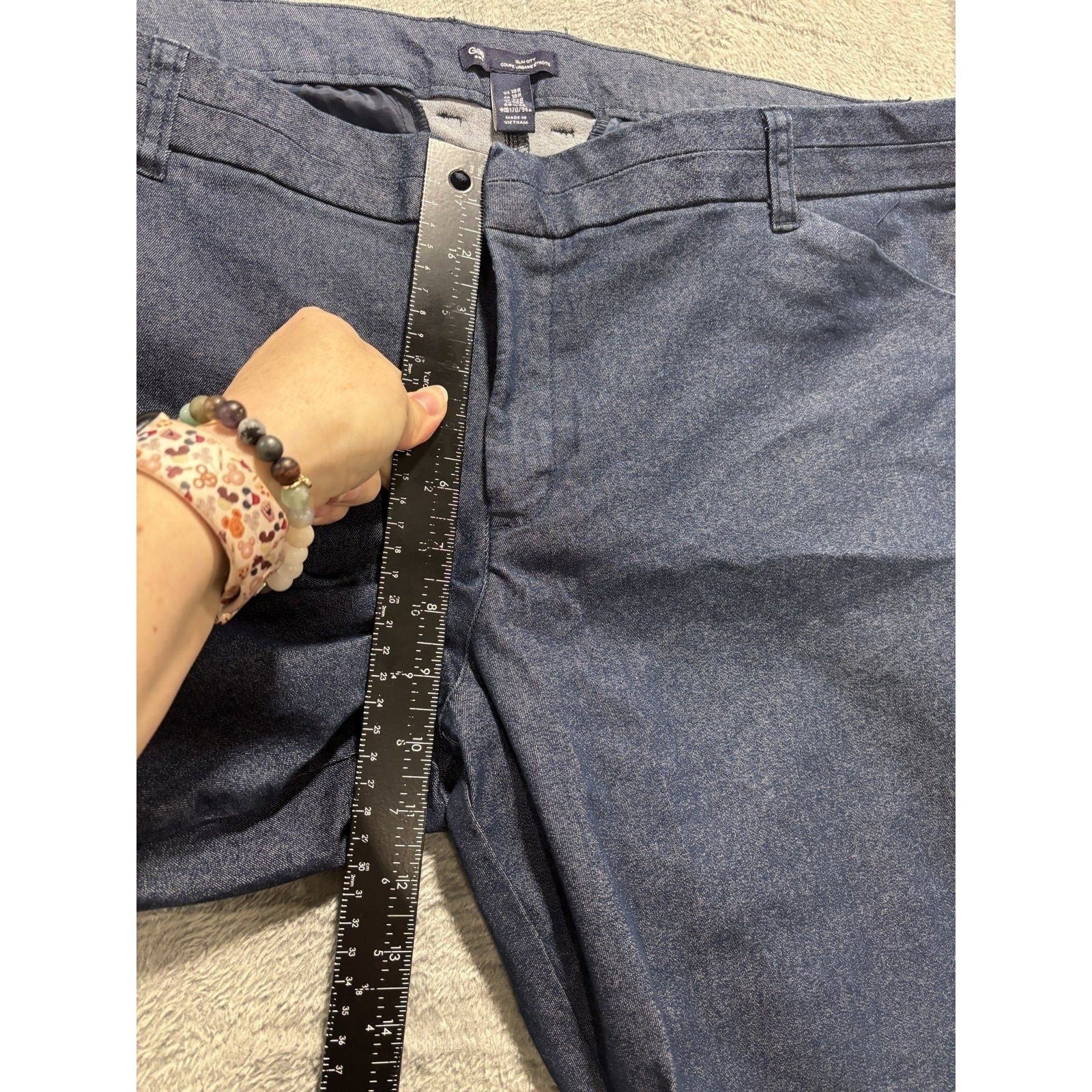 GAP 16R Blue Slim City Chino Pants Womens Casual Classic Office Stretch Cropped