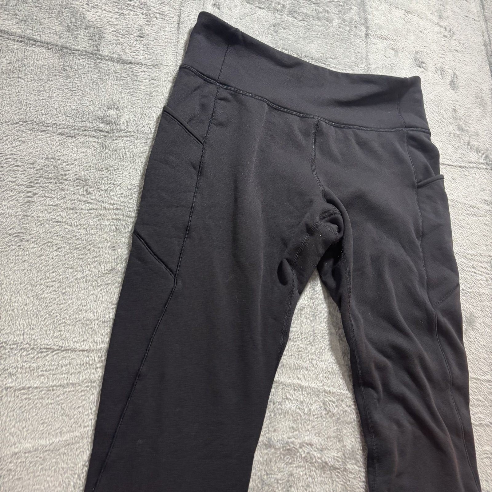 Athleta L Tall Black Altitude Edge Stash Tight Womens Leggings Pocket Run Yoga