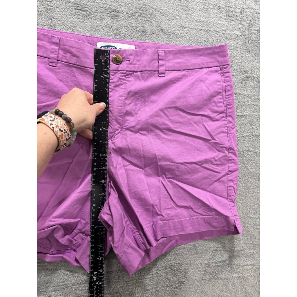 Old Navy 16 Purple Everyday Shorts Womens Casual Chino Cotton Stretch Summer