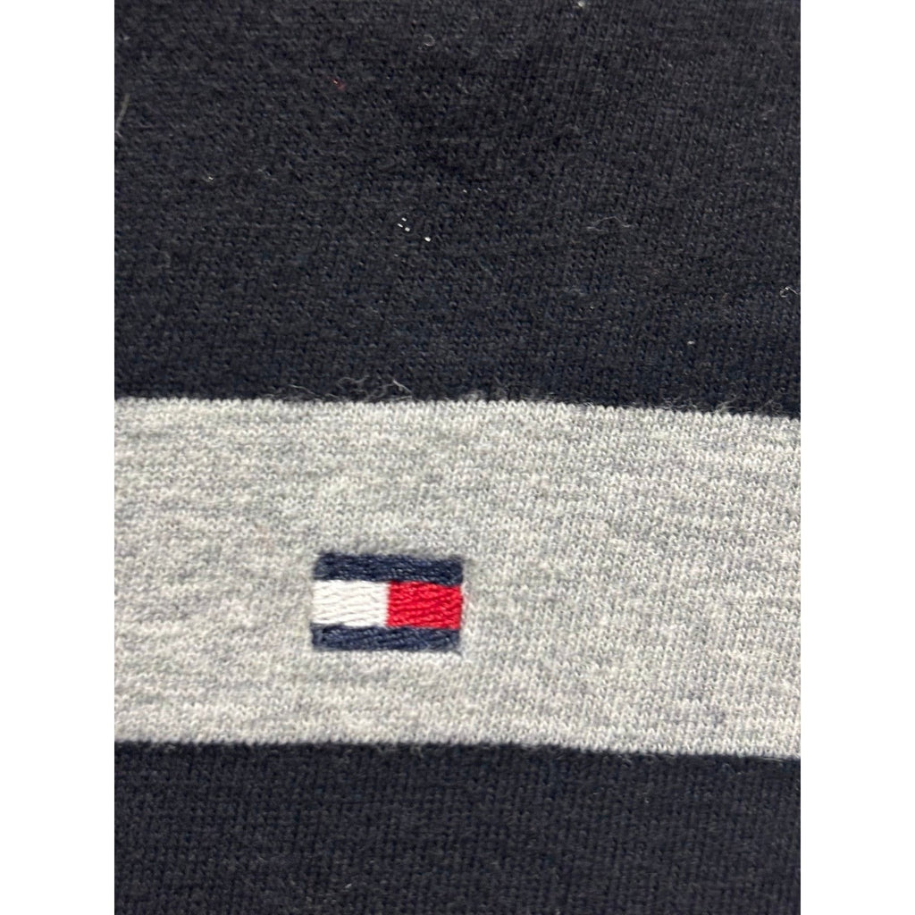 Tommy Hilfiger Womens L Black Striped Short Sleeve T-Shirt Casual Vintage