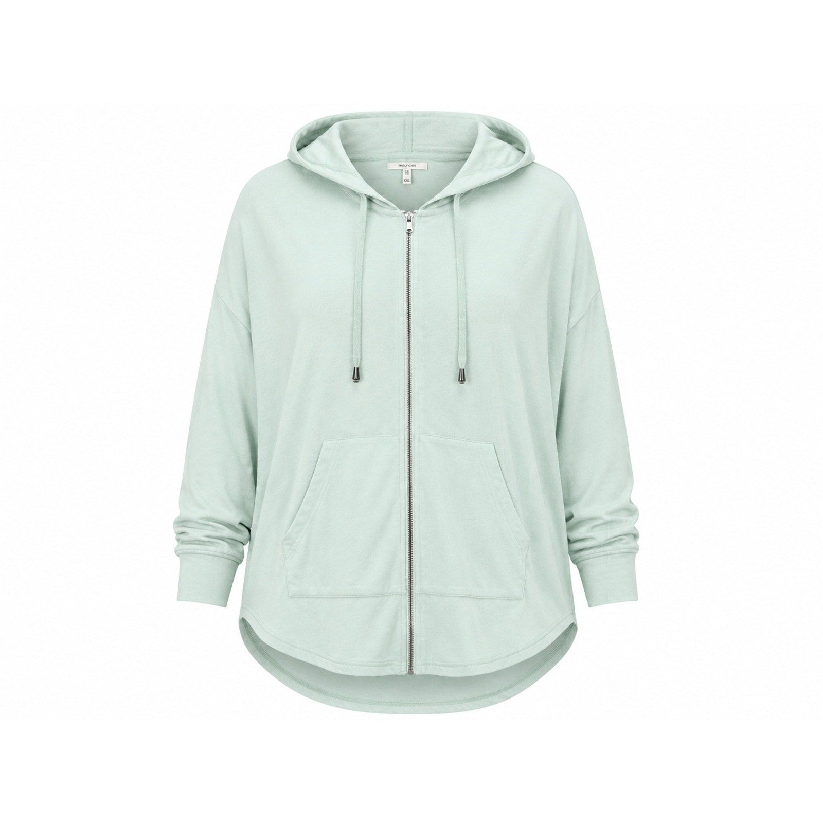 Maurices Women XXL Mint Green Full Zip Hoodie Relax Fit High Low Hem Sweatshirt