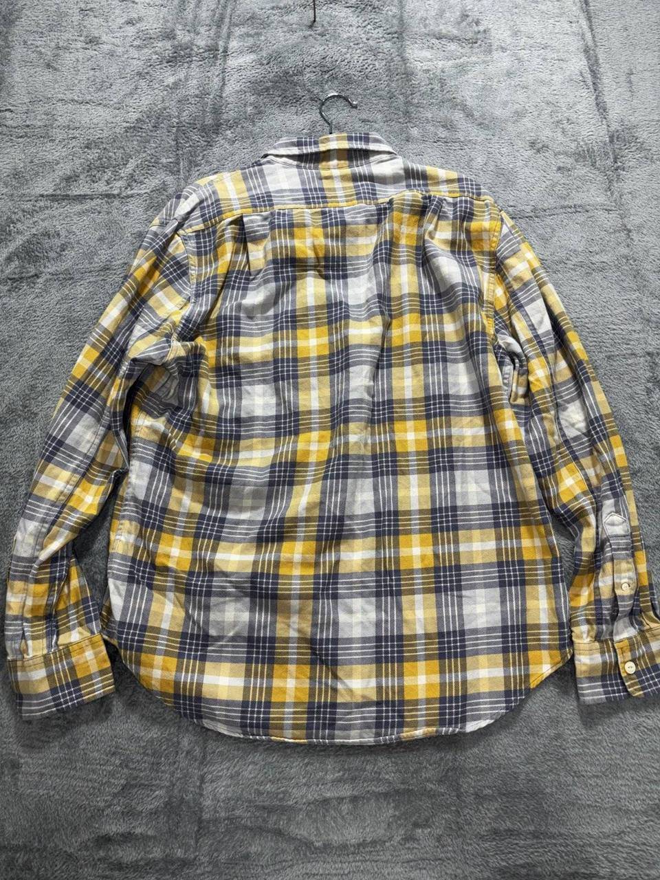 Grayers Men's Yellow Navy Plaid Dress Shirt Size L, photo 6 of 8
