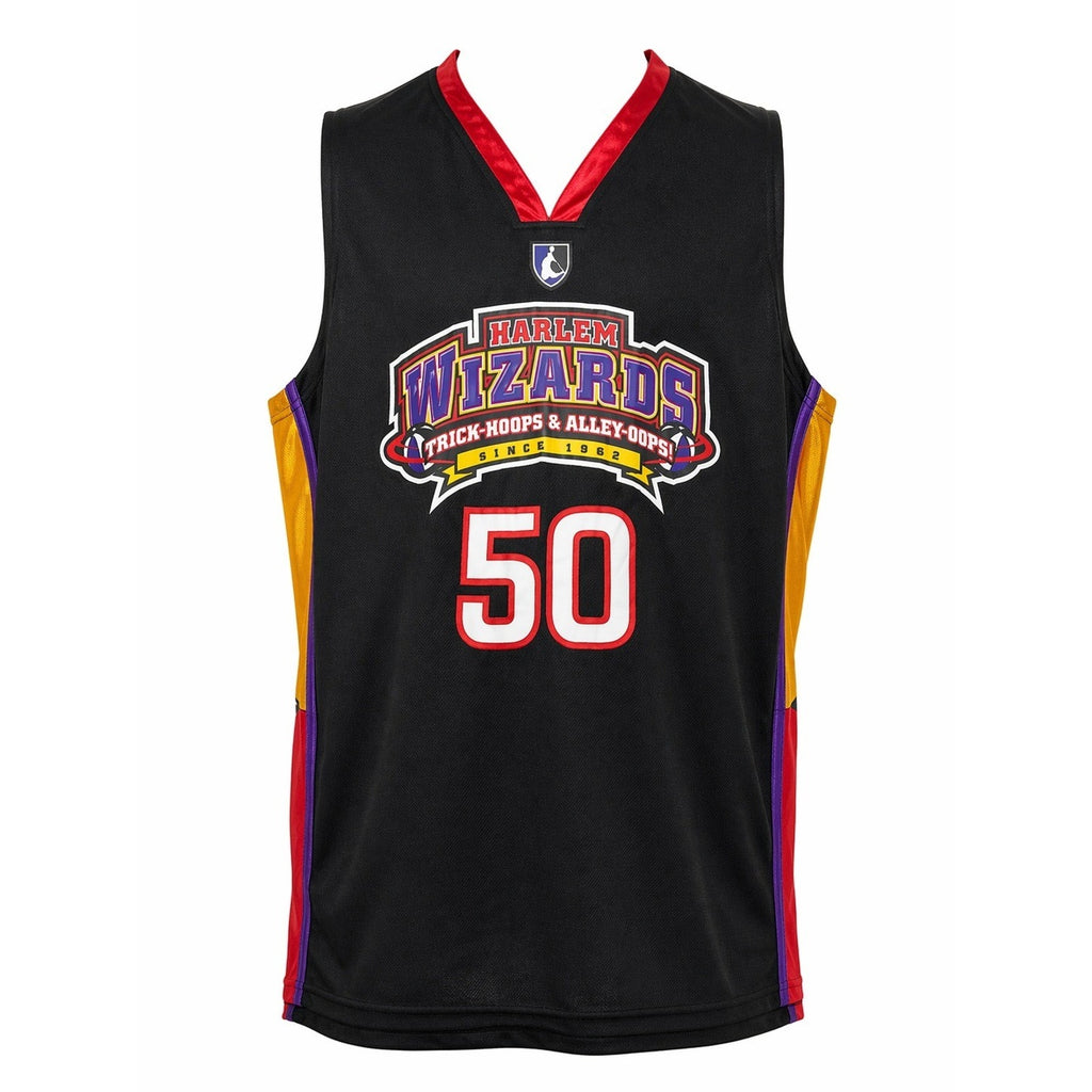 Harlem Wizards Basketball Jersey Mens 2XL Black 50 Anniversary Streetwear
