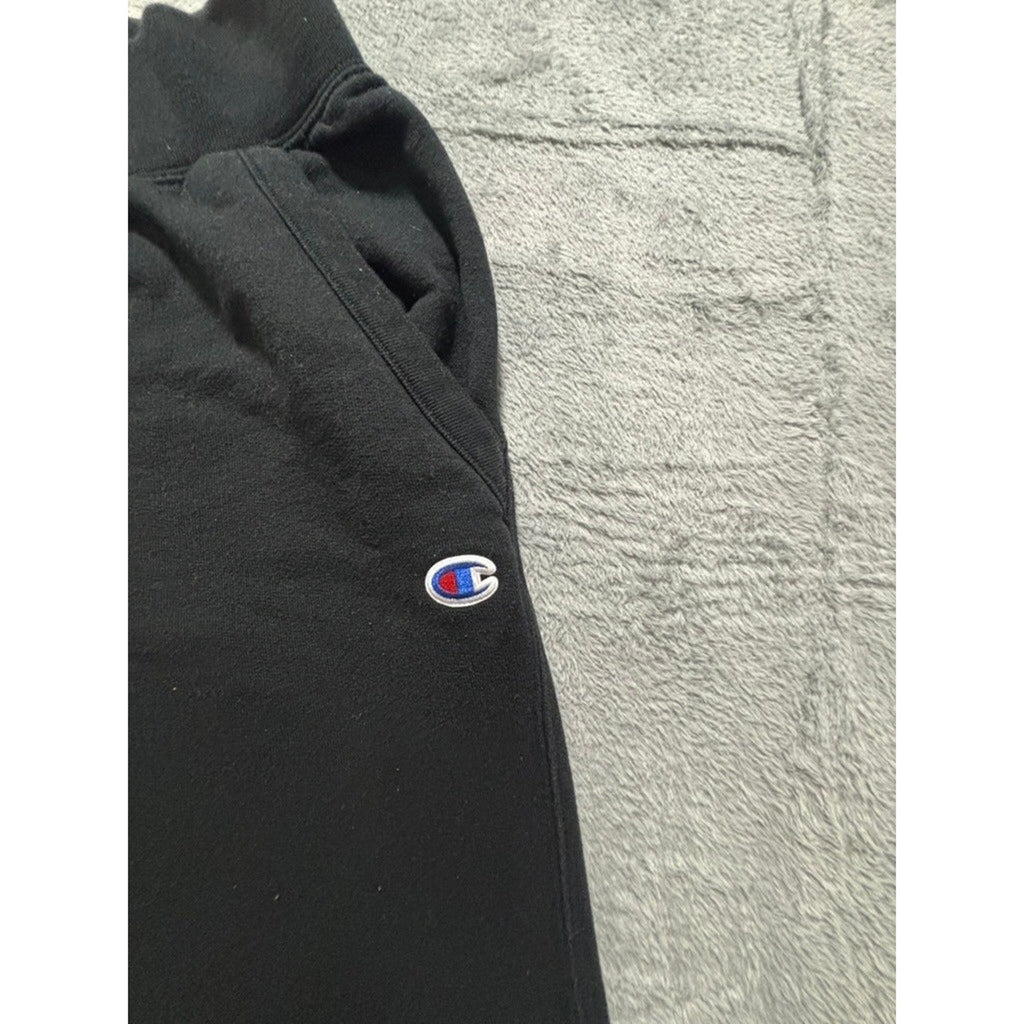 Champion Womens L Black Joggers Sweatpants Athleisure Casual Fleece Cozy Sporty