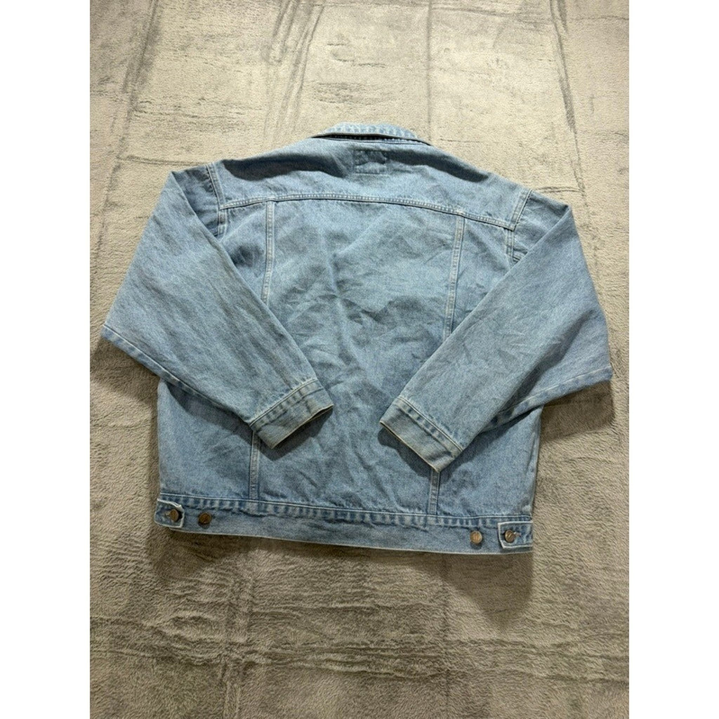 Vintage Pepsi Denim Trucker Jacket Light Wash 90s Promo Adult Large Cotton Blue